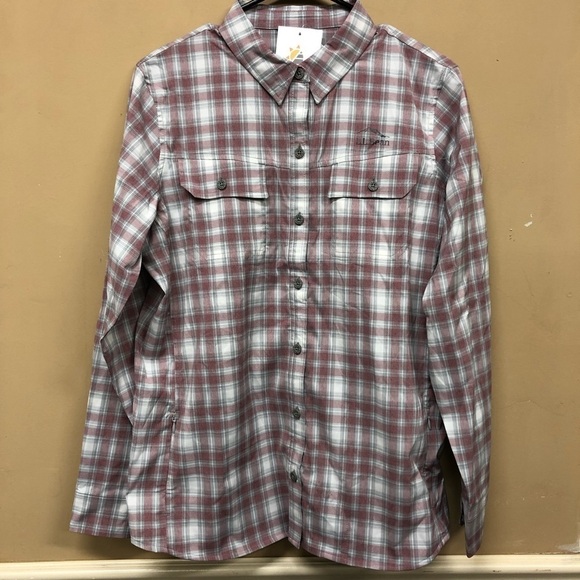 LL BEAN No Fly Zone Bug Resistant Shirt Plaid Size Medium NWT - Picture 1 of 5